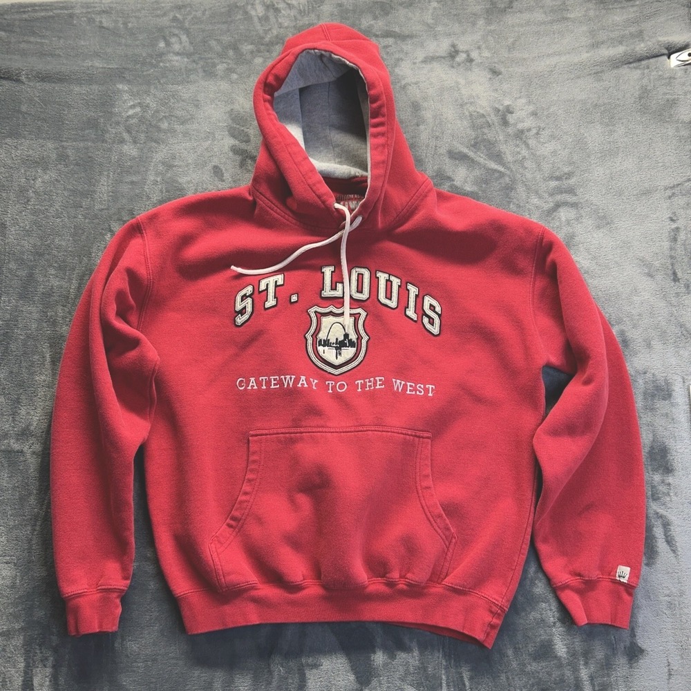 St. Louis Gateway To The West Sweatshirt Mens‎ Lg American Crown Red Embroidered